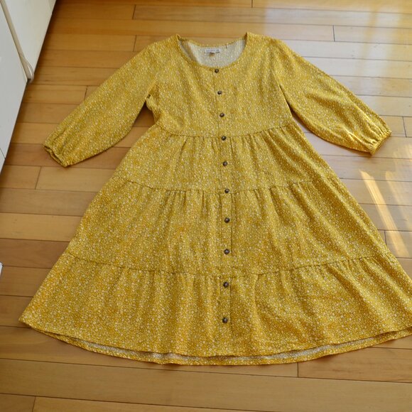 TOAD&CO manzana tiered long sleeve dress in pike ditsy print Size S - Picture 3 of 13